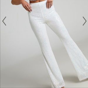 Showpo - NWT white sequin pants , size 4